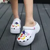 Женщины забивает платформу сандалии сандалии мультфильм фруктовые тапочки скользят на девушке пляжная обувь мода слайды открытый