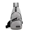 USB Charging School Bag Mens Messenger Men Anti Theft Chest Travel Bags Crossbody 2019 New Fashion Black Gray blue zipper solid