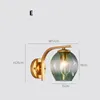 Nordique moderne mur LED lampes boule de verre salle de bain miroir chevet escalier américain rétro lumière applique luminaires d'intérieur