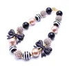 Flickor Kids Bowknot Girls Chunky Necklace BlackBrown Acrylic Bead Bubblegum Halsband Cuet Baby Kid Smycken Choker