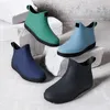 Hommes caoutchouc chaussures de pluie sans lacet imperméable à l'eau à talon bas PVC bottes de pluie travail 2019 vente chaude bottes pour hommes T200630