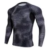 Men's Tight Training Set Round Neck Long Sleeve Sports Fitness Running Long Sleeve Sweat-wicking Quick-drying Shirt T-shirt