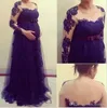 2019 Vêtements De Maternité Robe De Soirée À Manches Longues En Dentelle Appliques Formelle Vacances Porter Robe De Soirée De Bal Sur Mesure Plus La Taille