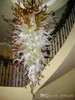 100% Hand Blown Art Chandeliers Stair Light Style Murano Glass Chandelier with LED Bulbs