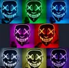 10 colori LED Glowing Mask Halloween Party Light up Cosplay Glowing in The Dark Mask Horror Glowing Mask KKA7536