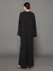 Abaya Muçulmana Mulheres Vestido Longo Jilbab Kaftan Bat Sleeve Solto Árabe Maxi Robe Islam Sólido Vestido de Cor Praia Vestuário J190102