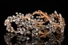 US Warehouse Baroque Rhinestone Bridal Hairband Crown Hairs Akcesorium Złota Srebrna Perła dla kobiet na imprezę Party Wedding Headpiece