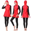 Full body modest hijab swimsuit cap muslim Womens plus size swimwear long sleeve casual bathing suit S-XXXL