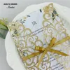 Romantik Glitter Gül Altın Lazer Kesim Kişiselleştirilmiş Çiçek Ile Baskılı Insert Ve Şerit, Ücretsiz Tasarım Fress Nakliye