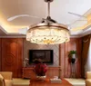 Invisible Ceiling Fans Living Room Remote Control Fan Lights Bedroom Simple Modern Retractable Belt LED Mute Electric Fan Chandeliers