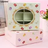 20x Drawer Lid Macaroon Paper Gift Box with Window 6 Grids Wedding Party Paper Box For Cake Packaging Candy Cookies Cupcake