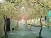 2.6M height white Artificial Cherry Blossom Tree road lead Simulation Cherry Flower with Iron Arch Frame For Wedding party Props