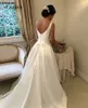 A-line Square Neckline Wedding Dress Elegant Simple Satin Bridal Gowns 2020 Floor Length Long Women Marriage Dress vestido casamento