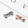 2 Color Crystal Bowknot Alloy Charm Bead Fashion Women Jewelry Stunning European Style For Pandora Bracelet