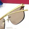 Nouvelles lunettes de soleil design de mode PANTHERE carré sans cadre cristal coupe monture de lentilles branches en métal animal style rétro populaire lentille uv4002521082