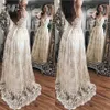 Sexy dentelle longues robes de soirée bohème robes de bal décontracté sans manches dos nu col en V femmes Banquet Maxi robe