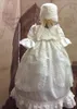 2020 primeiro vestido de comunicação de mangas compridas bata vestidos para o bebê meninas lace appliqued pérolas batismo vestidos com capota