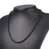 Gun Black Plated rostfritt stål Ropkedjan halsband för män kvinnor present mode smycken tillbehör hela255q1906662