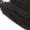 Kinkycurly Brazilian Human Virgem Bundles Weaves Extensões 3 Pçs / lote Natural Cor Little Curly Hairweft Bellahair