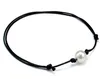 Mode Knoten Imitation Perle Halskette Lederband Halskette Schmuck Verkauf Frauen Halsband Halskette