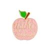 Leraar emaille pins Quote Ik ben een leraar badges broches Roze rode Apple Revers pin badges Fruit plant sieraden geschenken idee zdl03147135908