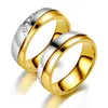 Bague transfrontalière en acier inoxydable bague de fiançailles de mariage en diamant pour femmes hommes cadeau de bijoux de mode