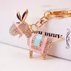 Creative cute diamond small donkey car key chain animal metal pendant women's bag accessories key chain small gift