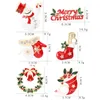 Merry Christmas Enamel Brooches Pin women Tree snowman Tie sock Shoes Elk gloves garland Lapel badge For men Fashion Party Jewelry Gift