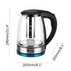 Electric Kettle Glass Water Boiler Fast Boiling Tea Kettle 1.8L Stainless LED