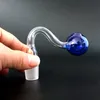 Färgglad Pyrex Glass Oil Burner Pipes Hookahs 10mm 14mm 18mm Female Clear Glass Pipe Banger Nail