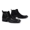 Batzuzhi Moda męskie buty Buty żelaza Toe Black Prawdziwej Skóry Buty Koszulki Zip Business Party Formalne Buty Mężczyźni Botas Hombre!