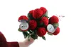 Red Rose Ring Box Velvet Wedding Oryginalność Pudełko Gift Fashion Walentynki Pudełko Biżuterii Pokole biżuterii 7755116