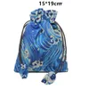 中国風の厚い大きな巾着ポーチ旅行リネンジュエリーポーチタオル保護バッグ携帯用ブレスレット収納ポーチ