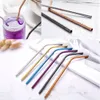 Pailles à Boire 50PCS 265mm Réutilisable En Métal En Acier Inoxydable Plié Pour Boire Home Bar Accessoires1