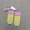 Keyring Keychains Tassel Decor Buckle 8*3CM Acrylic Teacher Appreciation Gifts Pencil Dangle Charms Key Rings Christmas Halloween A110401