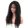 Kinky Curly Lace Front Wig 360 Lace Frontal Wig Pre Plocked With Baby Hair Wet och Wavy Human Hair Wig För Black Women (18inch)