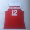 Sıcak Spartanburg Günü Okulu # 12 Zion Williamson Basketbol Forması Koleji # 1 İşlemeli Formalar