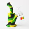 Recycleur Bong Silicone Dab Rig Narguilés avec récupérateur de 14,4 mm comme receveur et bol en verre tuyau d'eau tuyau en verre pour fumer