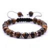 Men's and Women's 8mm Rose Gold Septa Lava Stone Aromatherapy Essential Oil Disperser Bracelet Braided Natural Stone Yoga Bead Bracelet