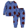 Детские пижамы фрукты напечатаны детские мальчики пижамы с длинным рукавом младенца девушка пижама малыша ночная одежда детская одежда набор 5 дизайнов bt4616