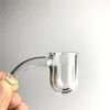 3mm Thick Beveled Quartz Round Bottom Banger Nail with 25mm Hookah Domeless Insert Carb Cap Dabber for Glass Bong Water Smoking