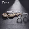 Donia Jewelry Luxury Bangle Party European and American Fashion Large Classic Animal Copper Micro-InlaidZircon Bracelet Ring Set 204i