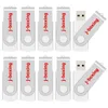 Vit bulk 10st metall roterande USB 20 flash -drive penna tumminnespinne 64m 128m 256m 512m 1g 2G 4G 8G 16G 32G för PC LAP7718451