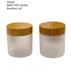70 stks 250g 250 ml Matt Frosted Pet Cream Fles Potten met Bamboe Deksel Bamboe Cap Bamboe Plastic Cosmetische Container Candy Jars