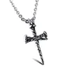 Крест кулон ожерелья Vintage Titanium сталелитейный Mens Hip Hop Nail ожерелье Hipster Punk Cross себе подарок ювелирных изделий Оптовая DHL