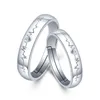 Silberner Diamant-Herz-Kronen-Liebes-für-immer-Paarring für Damen und Herren, verstellbar, Verlobung, Trauringe und sandiger Modeschmuck