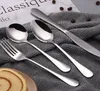 Högkvalitativ silver bestick bestick sätter sked gaffel kniv tesked rostfritt stål dinnerware set lyx bestick porslin set