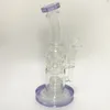 Glass bong Straight fab purple oil rigs dab rig smoking water pipes matrix perc glass hookahs 14.4mm joint with bowl