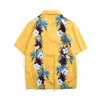 2019 pineapple Print Hawaiian Shirt Casual Streetwear Tropical Beach Men's Shirts Summer Short Sleeve Loose Yellow Shirt Top men