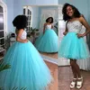 Księżniczka Mint Tulle Quinceanera Suknie Puffy Ball Suknia Sweetheart Zroszony Kryształy Custom Made Formal Suknie Sweet 16 Dress